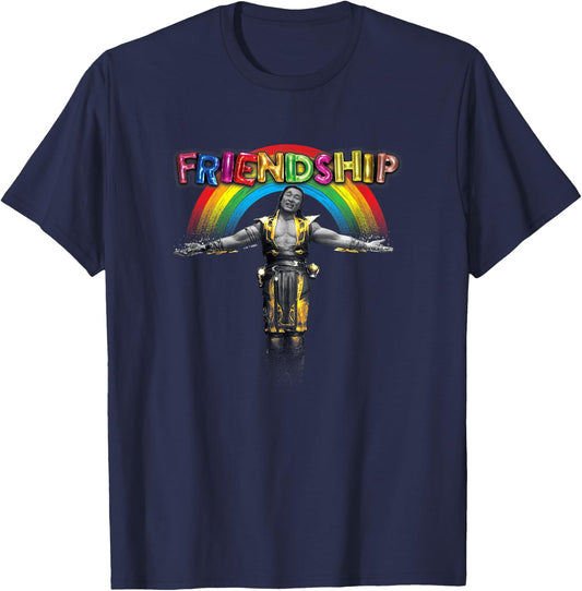 Mortal Kombat Klassic Shang Tsung Friendship Rainbow Screen T-Shirt - T-Shirt | Navy