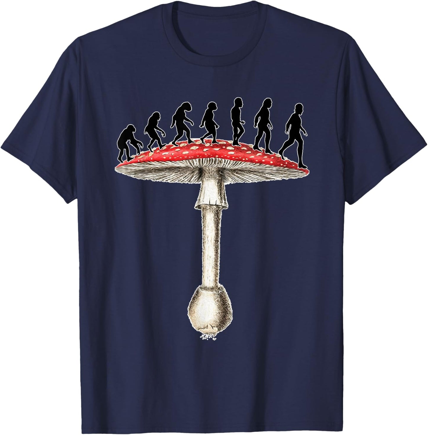 Stoned Ape Funny Theory Microdosing since Ancient Times T-Shirt - T-Shirt | Navy