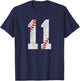 Number #11 Vintage 11th Birthday Baseball Lover 11 Years Old T-Shirt - T-Shirt | Navy