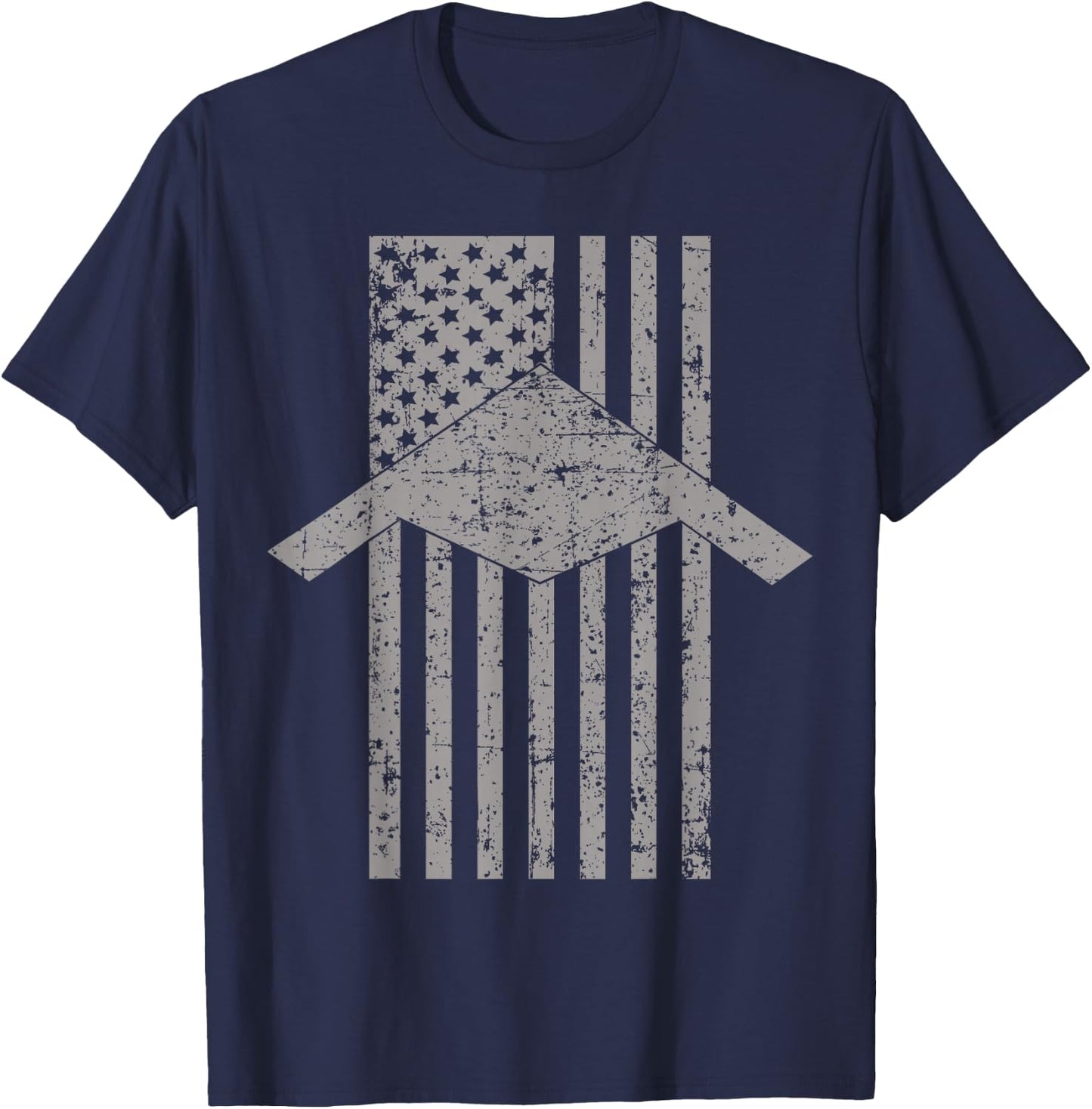 B-21 Raider Stealth Bomber Patriotic Vintage American Flag T-Shirt - T-Shirt | Navy