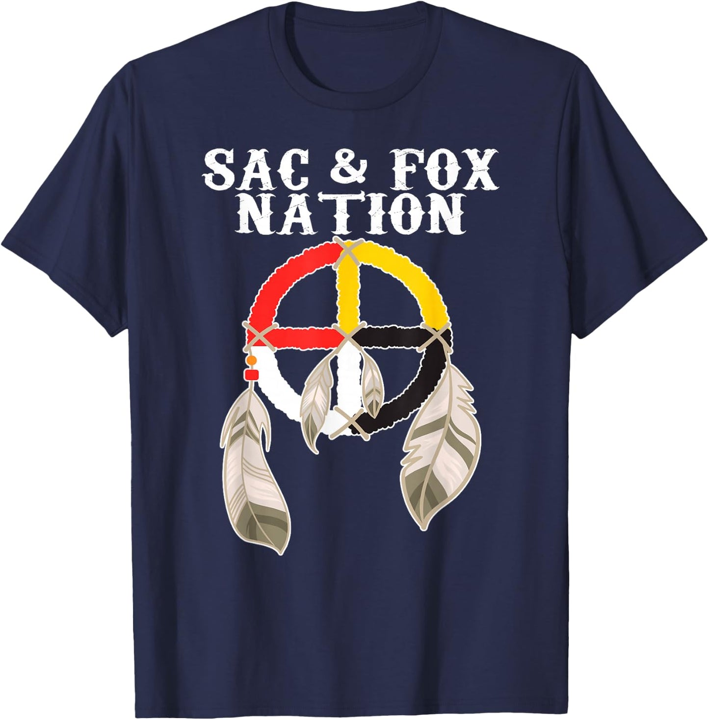 Sac and Fox Nation Native American Indian Medicine Wheel T-Shirt - T-Shirt | Navy