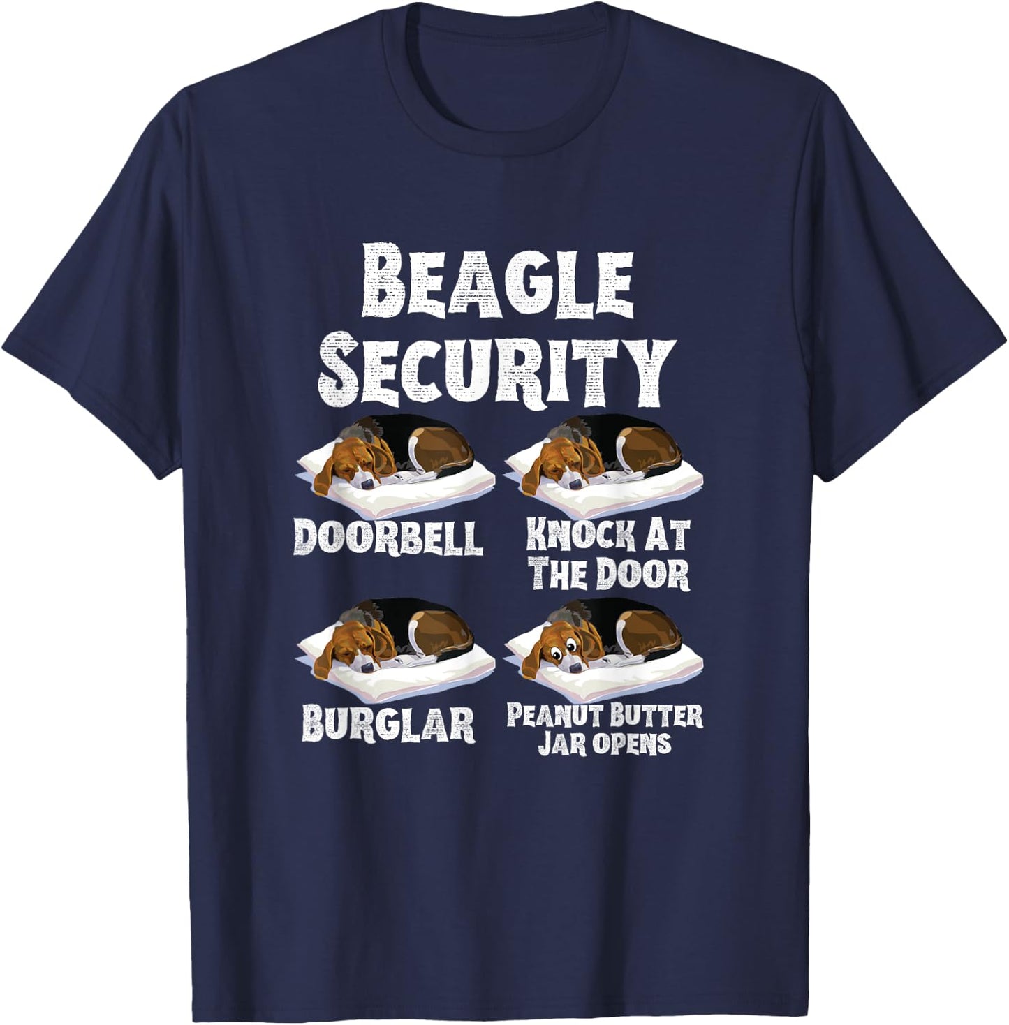 Funny Beagle Security Dog Lover T-Shirt - T-Shirt | Navy