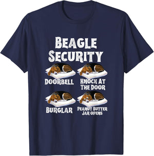 Funny Beagle Security Dog Lover T-Shirt - T-Shirt | Navy