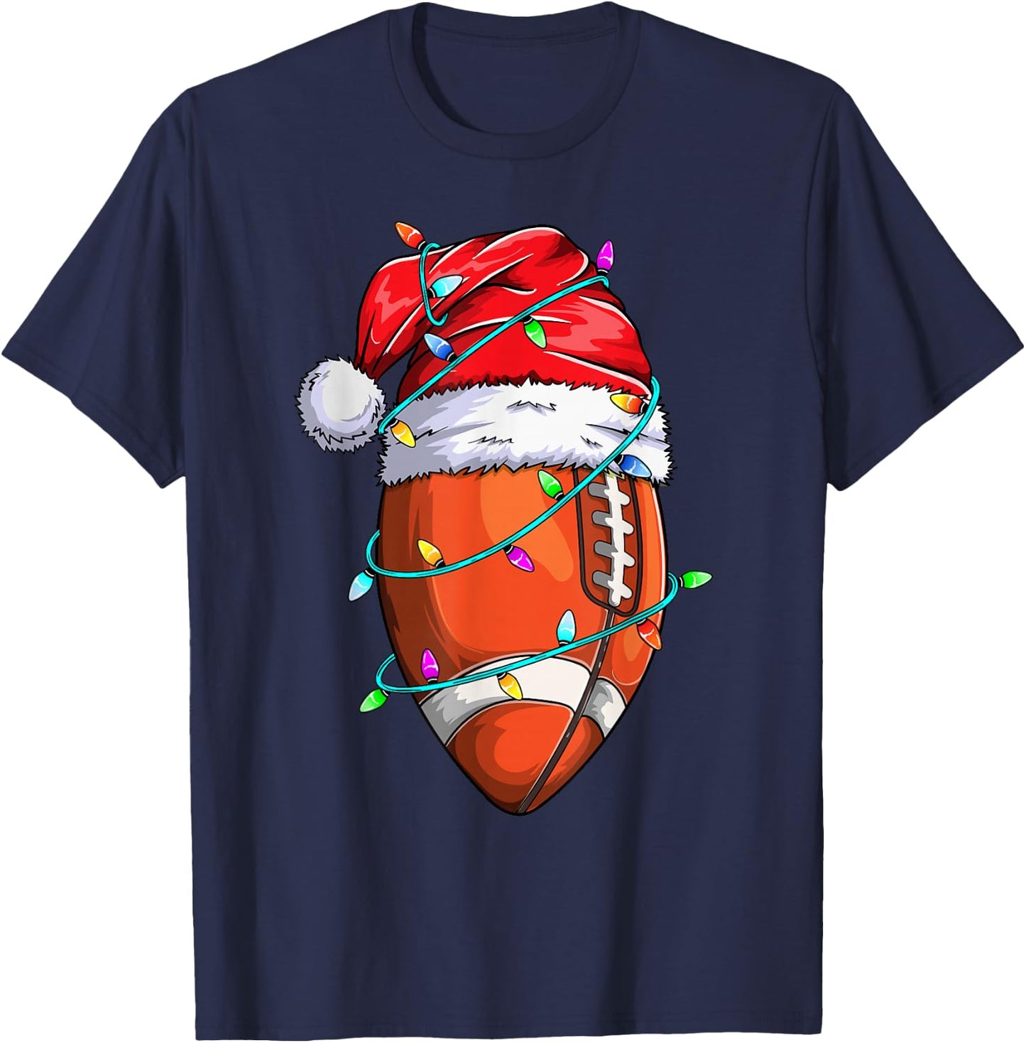 Santa Sports Design Boys Christmas Football Player T-Shirt - T-Shirt | Navy