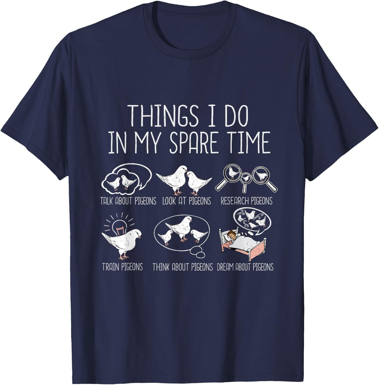 Pigeon Breeding Men Pigeon Racing Lover King Pigeon T-Shirt - T-Shirt | Navy