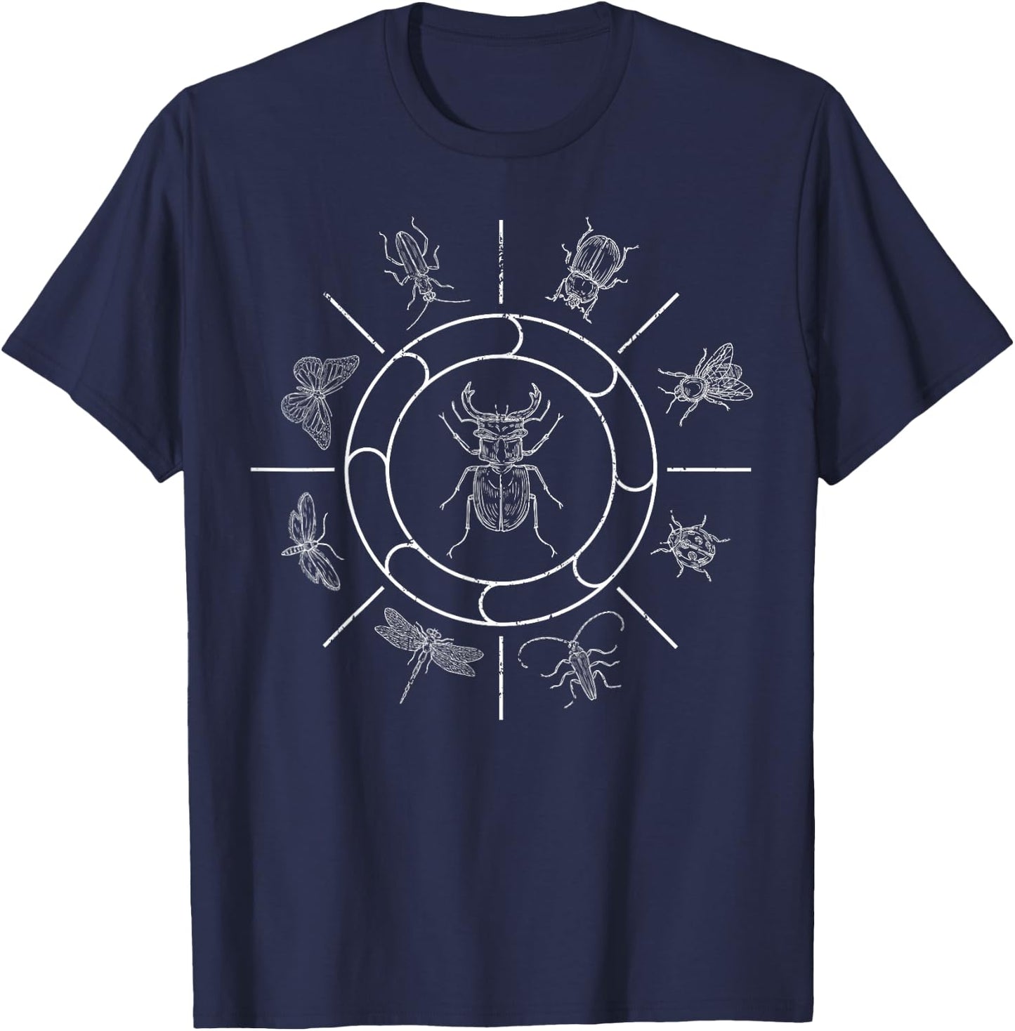 Insect Collection Entomology Biology Beetle T-Shirt - T-Shirt | Navy