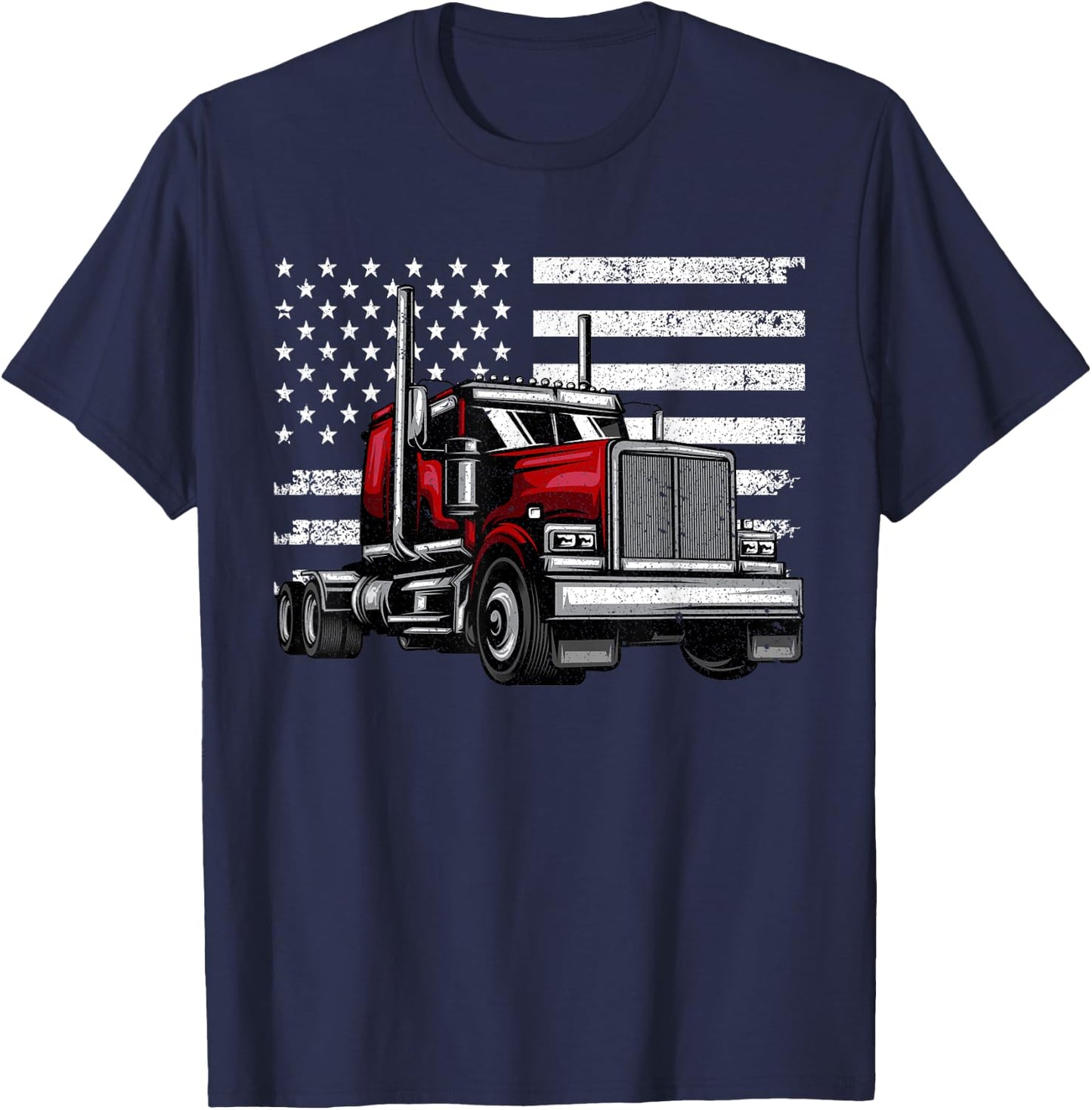 Cool Truck Design Women Trucker Vehicle Truck Driver T-Shirt - T-Shirt | Navy