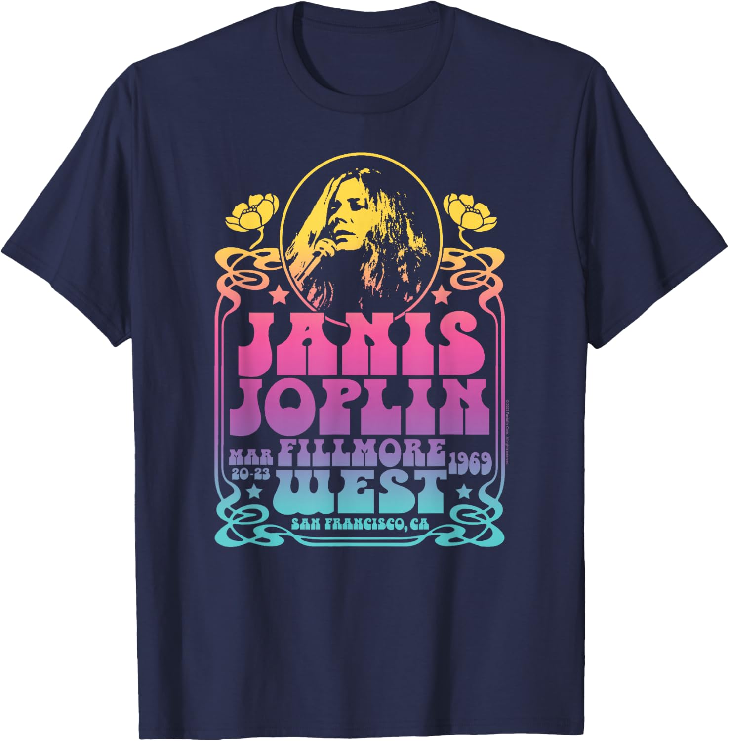 Janis Joplin - Fillmore West T-Shirt - T-Shirt | Navy