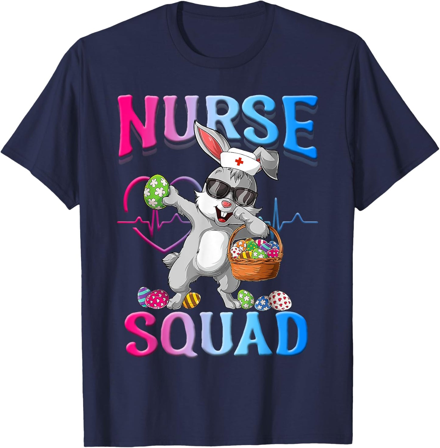 Cute Nurse Squad Easter Bunny T-Shirt - T-Shirt | Navy