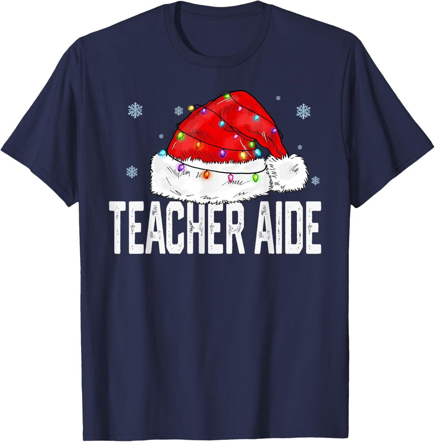 Teacher Aide Christmas Women Family Matching Group Xmas T-Shirt - T-Shirt | Navy