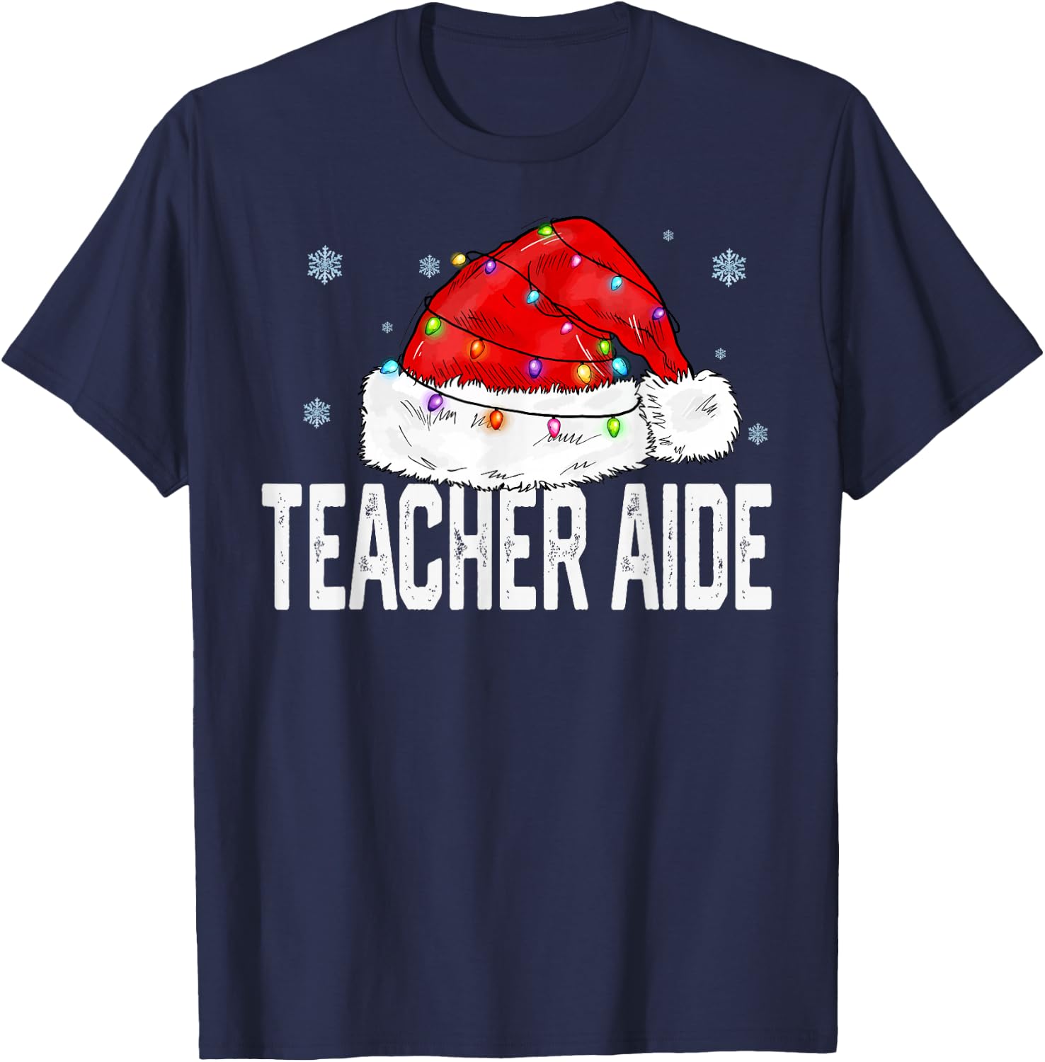 Teacher Aide Christmas Women Family Matching Group Xmas T-Shirt - T-Shirt | Navy