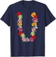 Tropical Summer Holiday Hawaiian Flower Lei Hawaii T-Shirt - T-Shirt | Navy
