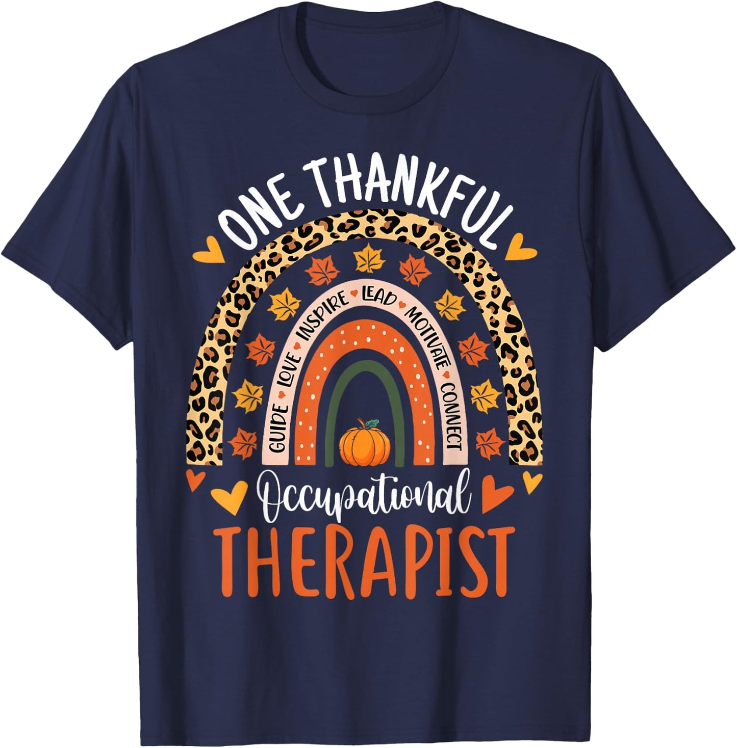 One Thankful Occupational Therapist Thanksgiving OT Therapy T-Shirt - T-Shirt | Navy