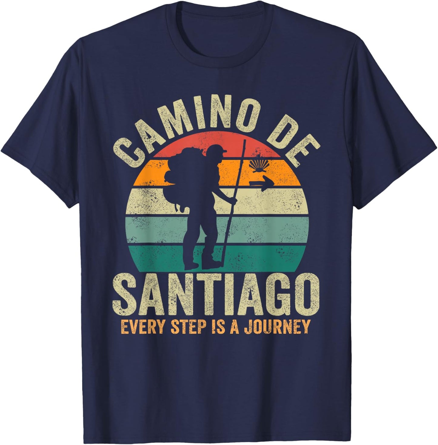 Camino de Santiago Women Spain Pilgrim Way Compostela T-Shirt - T-Shirt | Navy