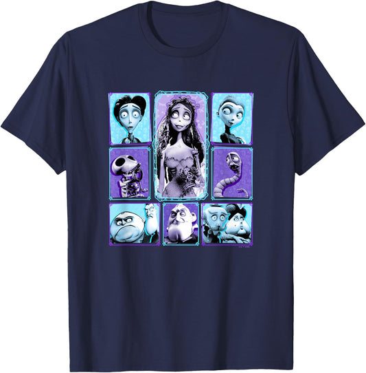 Corpse Bride Main Characters Panels Group Shot T-Shirt - T-Shirt | Navy