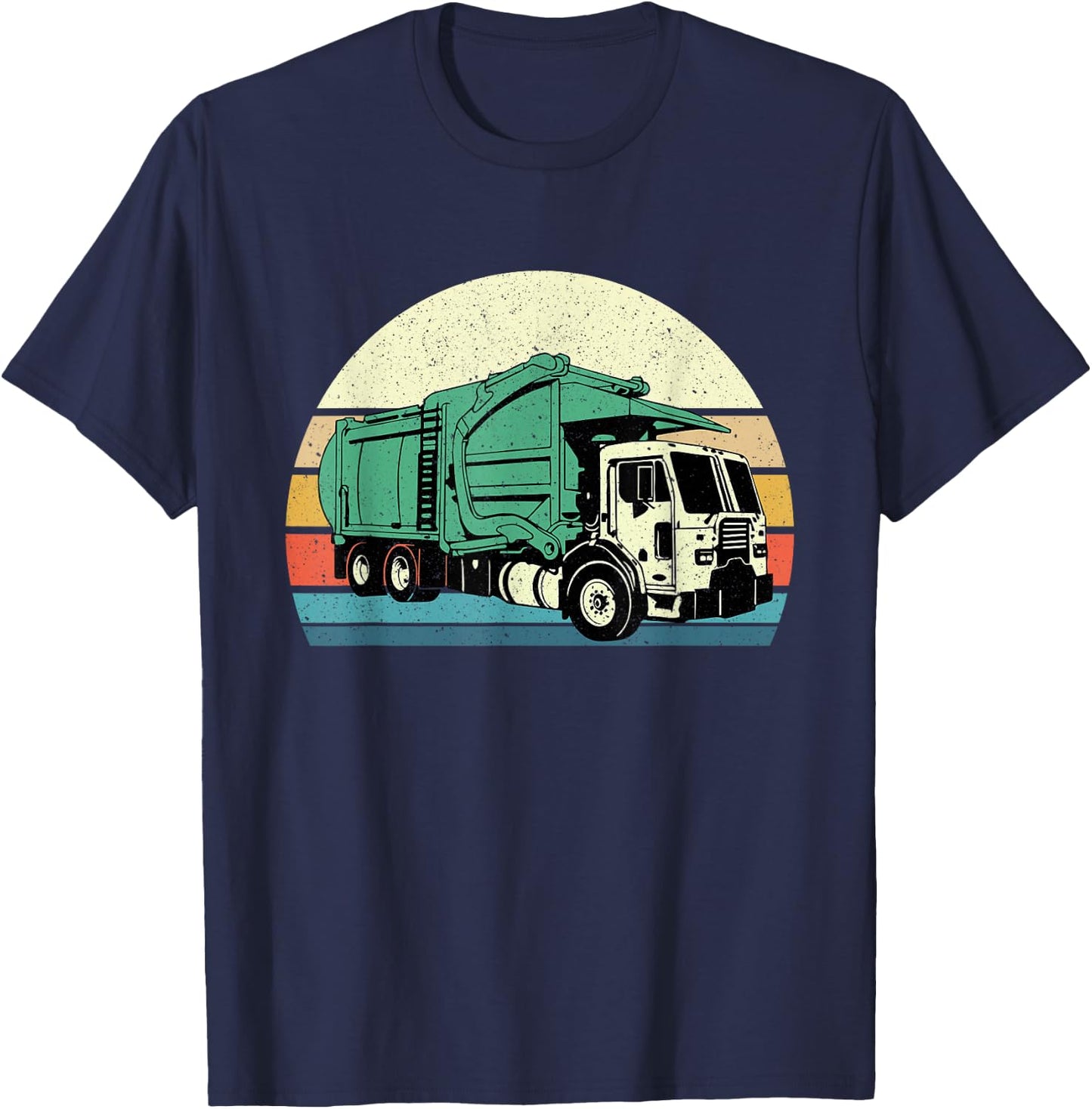 Retro Garbage Truck - Dump Trash Collector Recycling Lover T-Shirt - T-Shirt | Navy