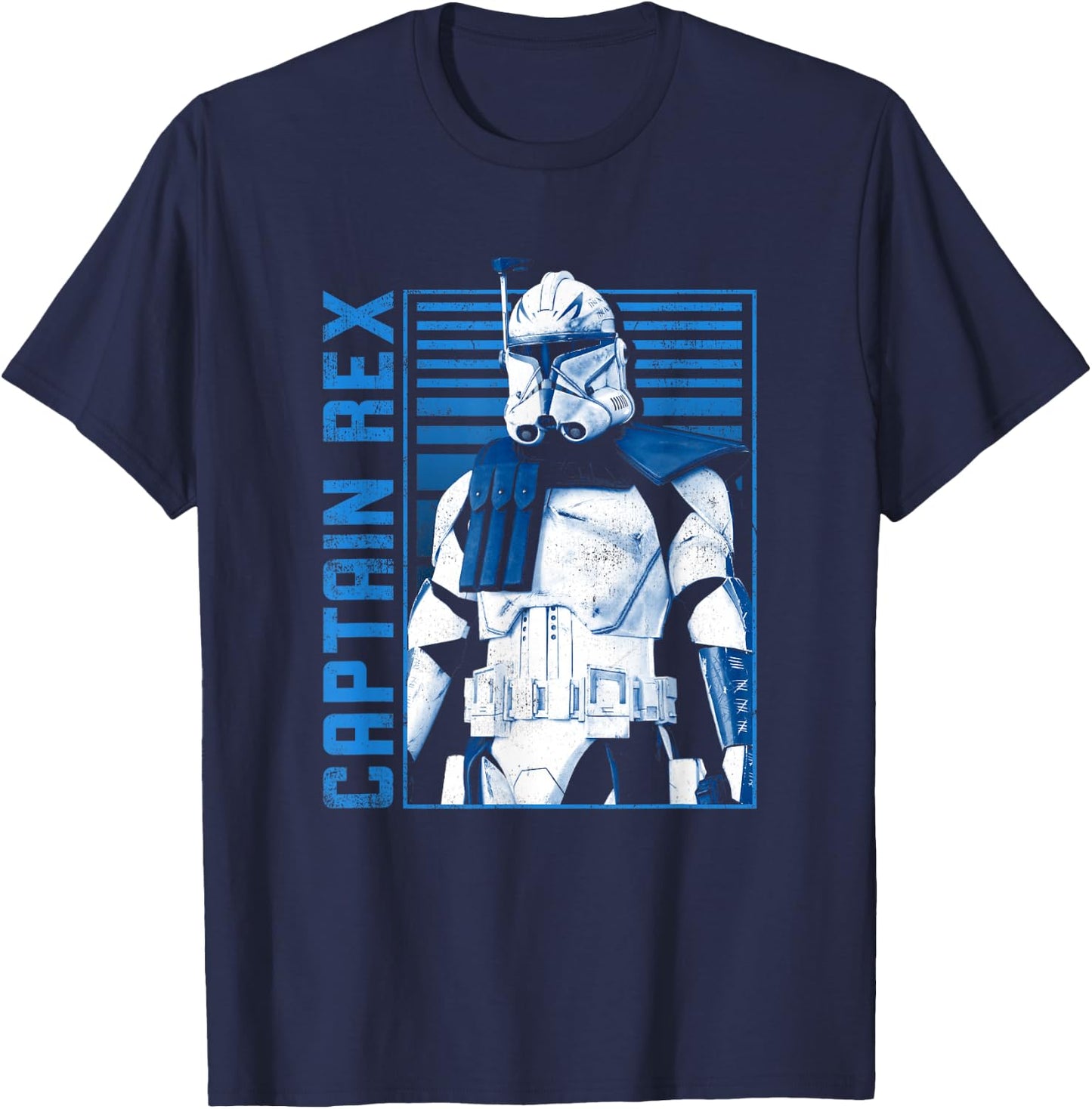 Star Wars: Ahsoka Captain Rex Vintage Rebel Fighter Poster T-Shirt - T-Shirt | Navy