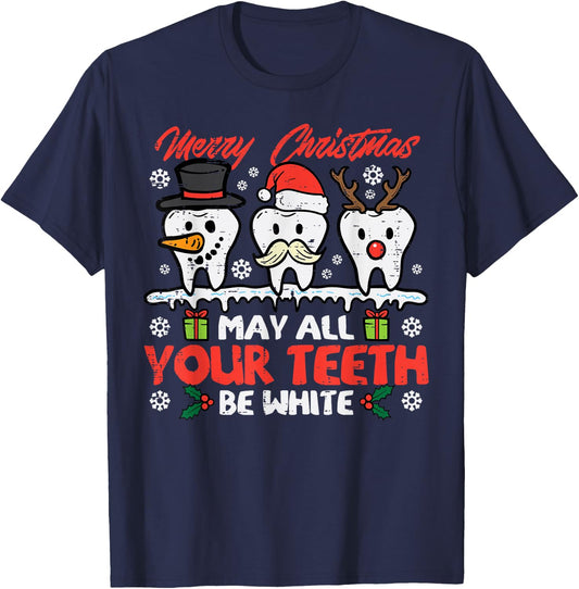 Christmas All Teeth White Xmas Dentist Dental Squad Women T-Shirt - T-Shirt | Navy