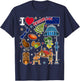 NZ hand drawn symbols, New Zealand map, cultural icons T-Shirt - T-Shirt | Navy