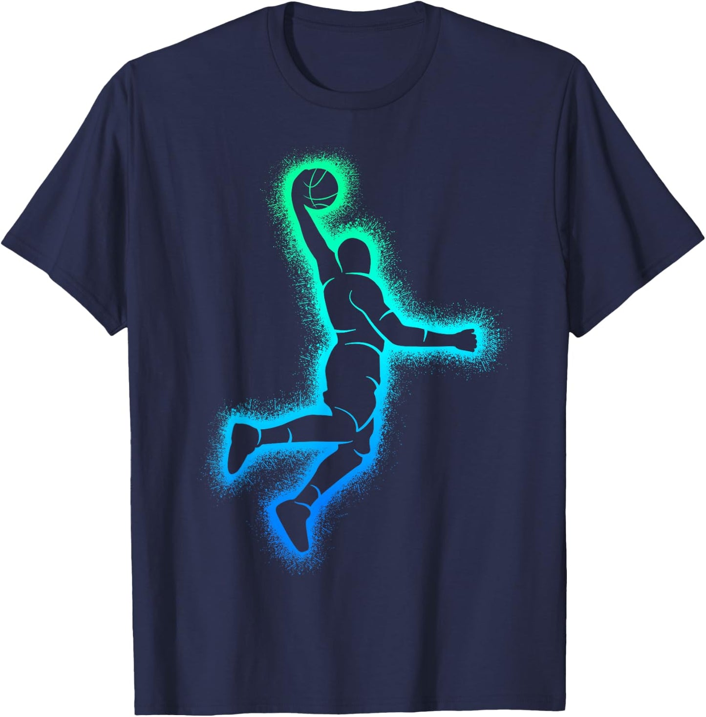 Basketball Player Dunking Men Basketball Boys T-Shirt - T-Shirt | Navy
