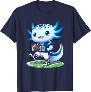 Funny axolotl football player boys girls T-Shirt - T-Shirt | Navy