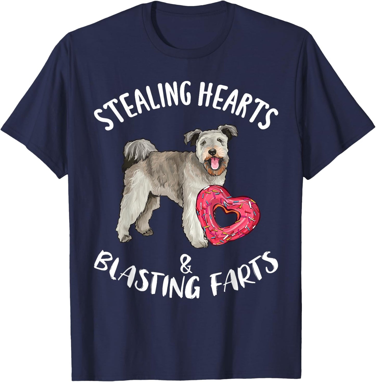 Stealing Hearts Blasting Farts Pumi Valentines Day T-Shirt - T-Shirt | Navy