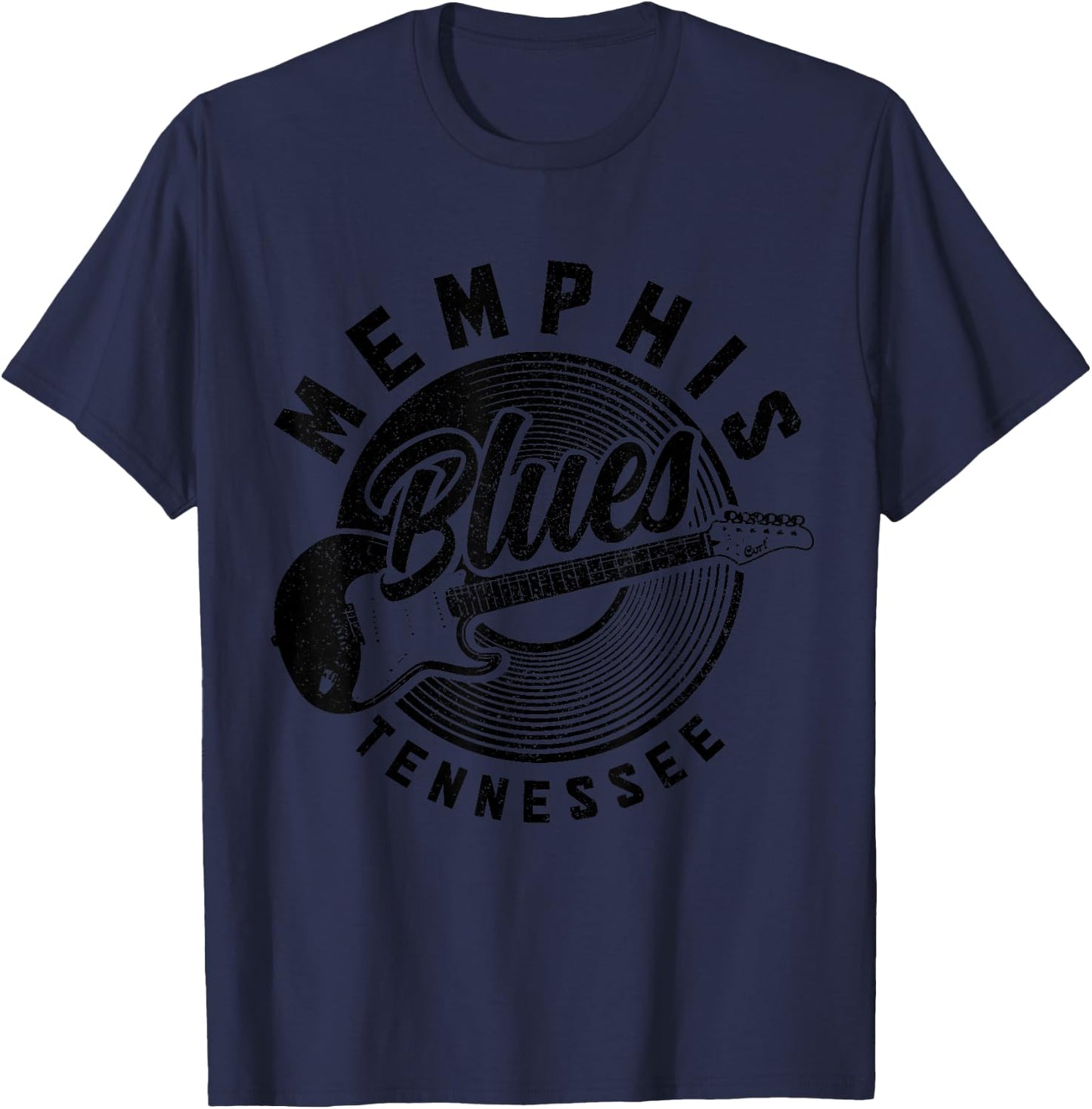 Memphis Tennessee TN Pride Guitar Blues Music Vintage T-Shirt - T-Shirt | Navy