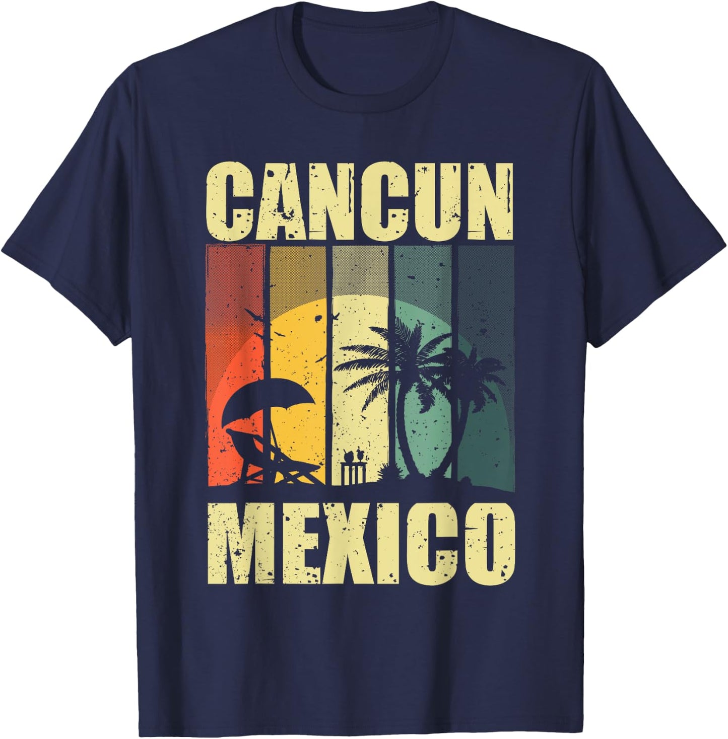 Funny Cancun Mexico Design Women Mexican Beach Lover T-Shirt - T-Shirt | Navy