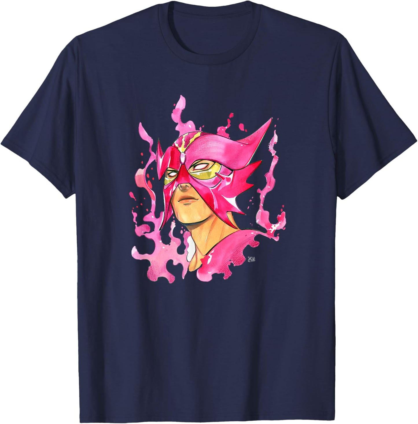 Marvel Comics Retro Classic X-Men Sunfire Flame Portrait T-Shirt - T-Shirt | Navy