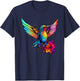 Colorful Hummingbird Art Tie-Dye Bird Watching T-Shirt - T-Shirt | Navy