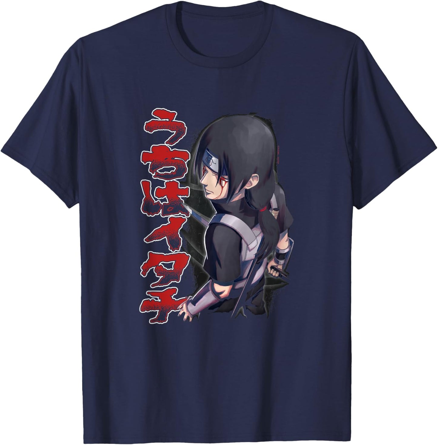 Naruto Shippuden Itachi Stance & Kanji T-Shirt - T-Shirt | Navy