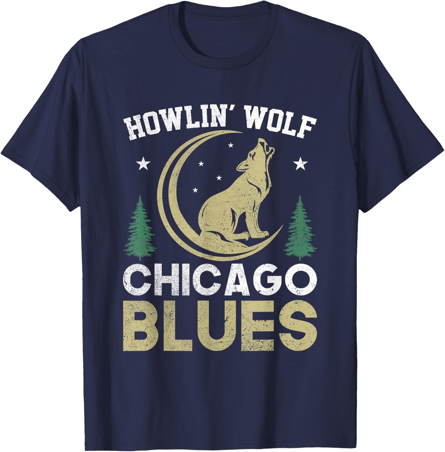 Howlin' Wolf Chicago Blues T-Shirt - T-Shirt | Navy