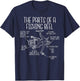 The Parts of a Fishing Reel - Funny Fishing Fisherman Humor Small T-Shirt - T-Shirt | Navy