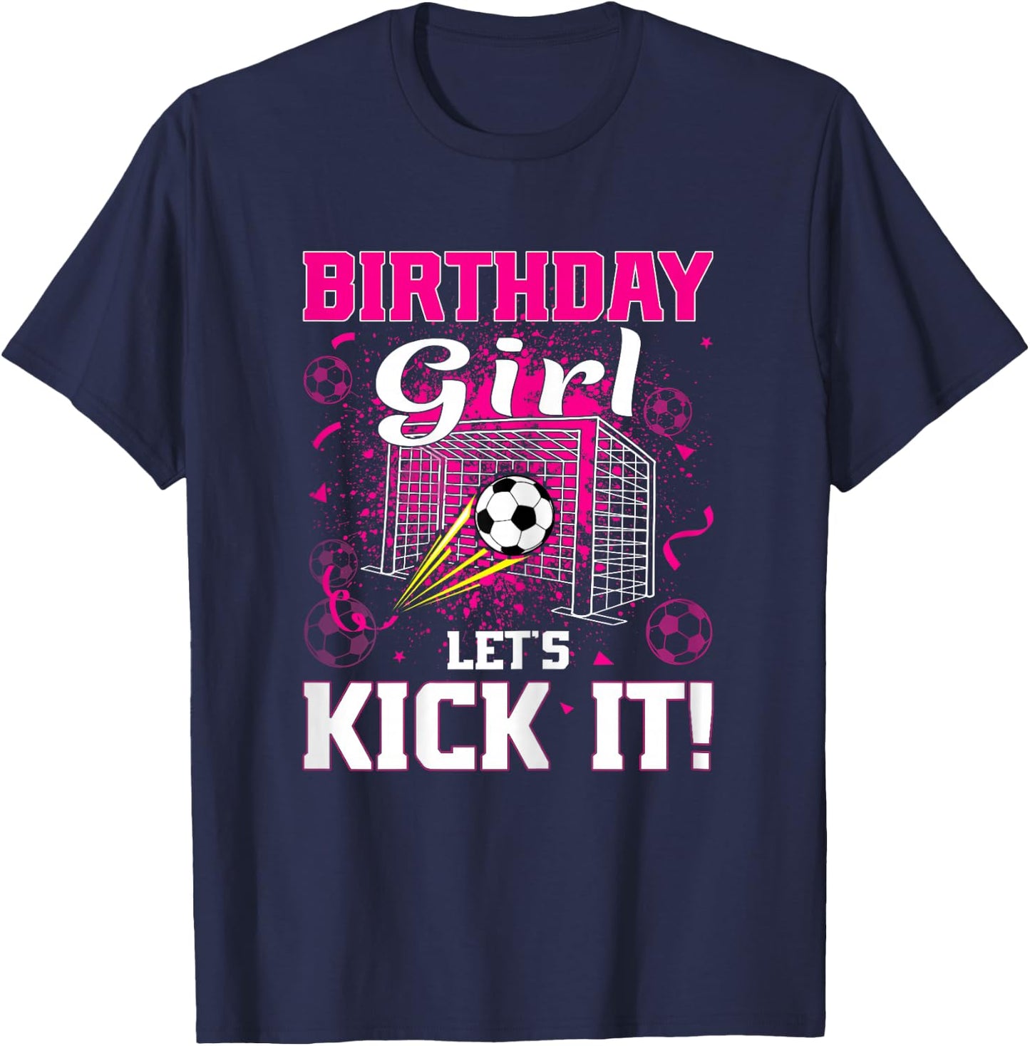Soccer Player Girl Soccer Birthday Girl T-Shirt - T-Shirt | Navy
