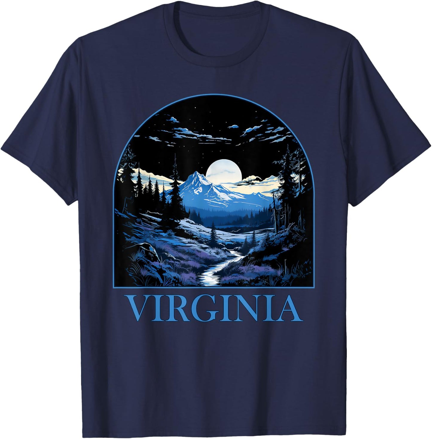 VIRGINIA VA Mountain State Pride and Mountains T-Shirt - T-Shirt | Navy