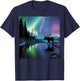 Alaska Aurora Borealis Moose Aesthetic Core Photo Souvenir T-Shirt - T-Shirt | Navy