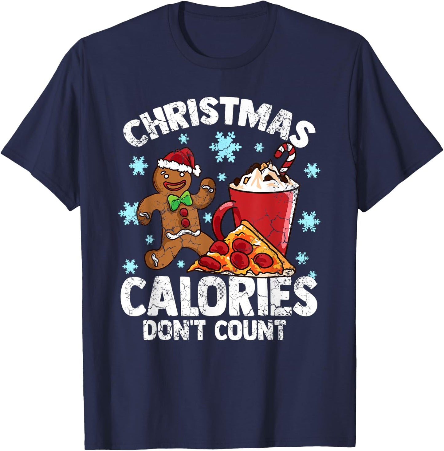 Christmas Calories Don't Count Diet Workout Gym Exercise T-Shirt - T-Shirt | Navy