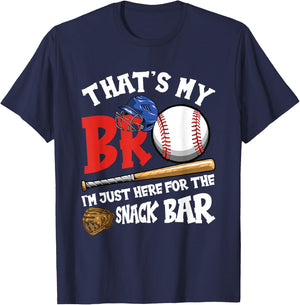 That's My Bro I'm Just Here for Snack Bar Brother's Baseball T-Shirt - T-Shirt | Navy