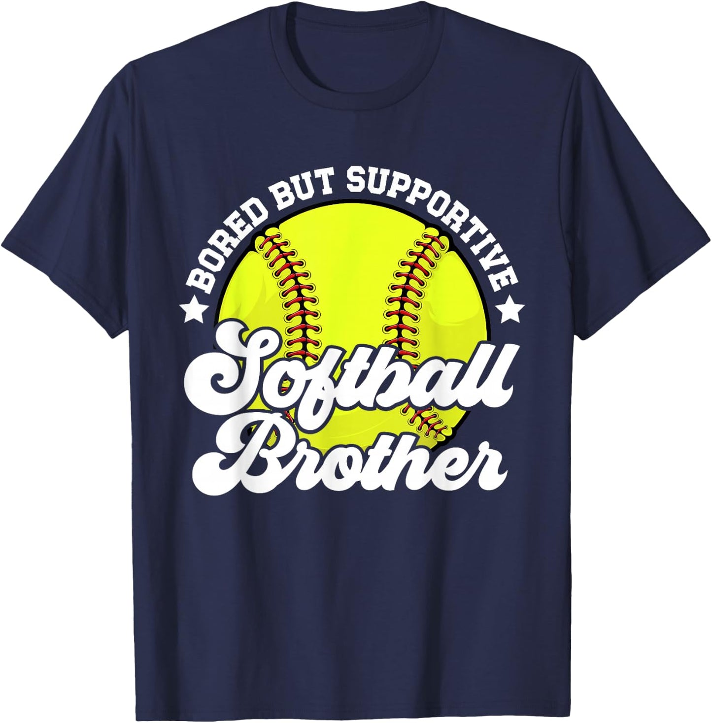 Supportive Softball Brother Softball Player's Brother T-Shirt - T-Shirt | Navy