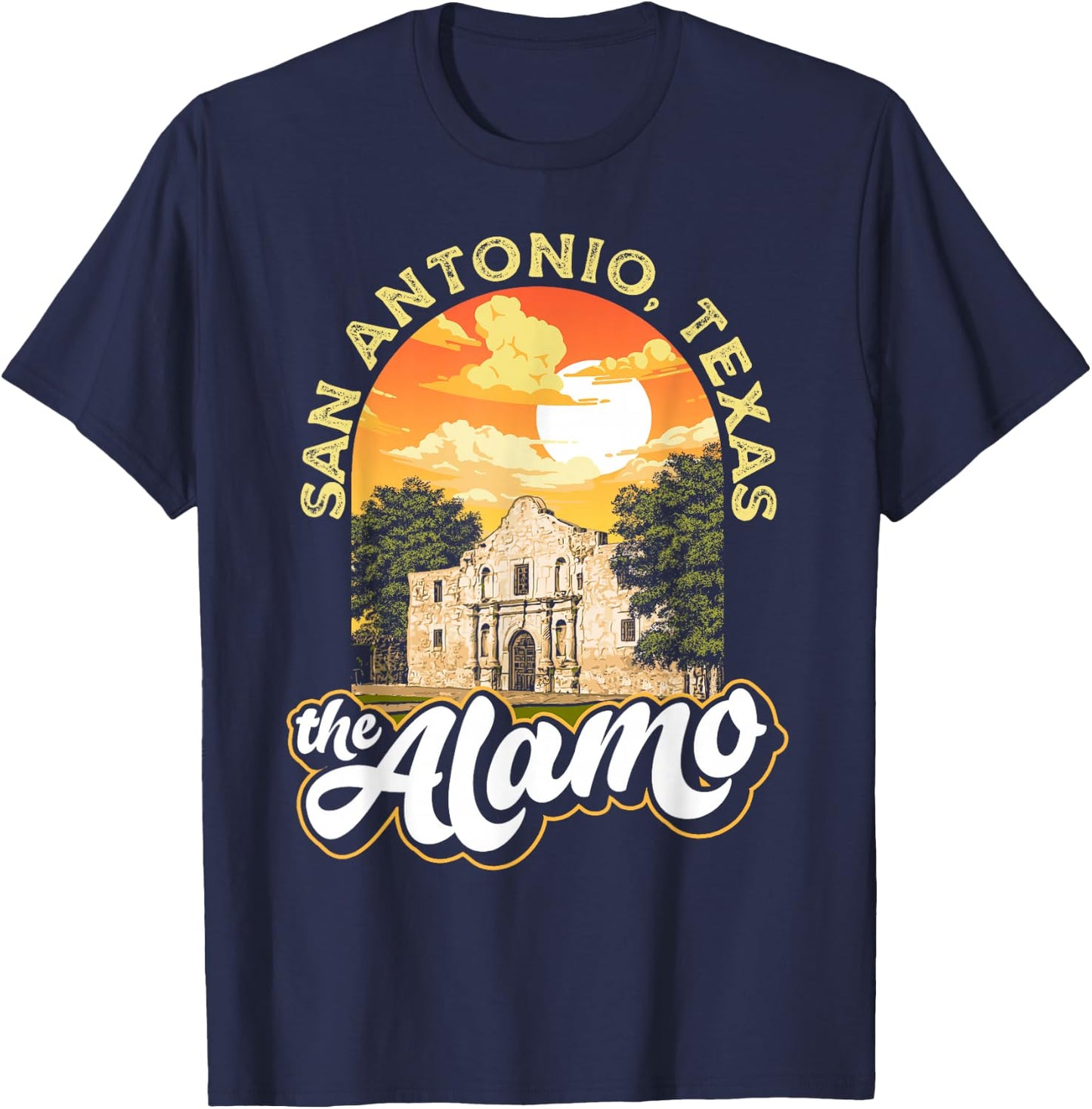 The Alamo San Antonio Texas Mission Vintage Retro Remember T-Shirt - T-Shirt | Navy