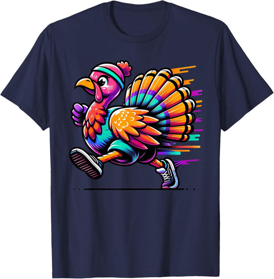 Thanksgiving Turkey Costume Turkey Trot Running 5K 10K T-Shirt - T-Shirt | Navy