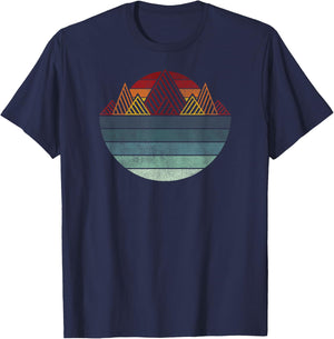 Retro Mountain Outdoors - Hiking, Camping, Rock Climbing T-Shirt - T-Shirt | Navy