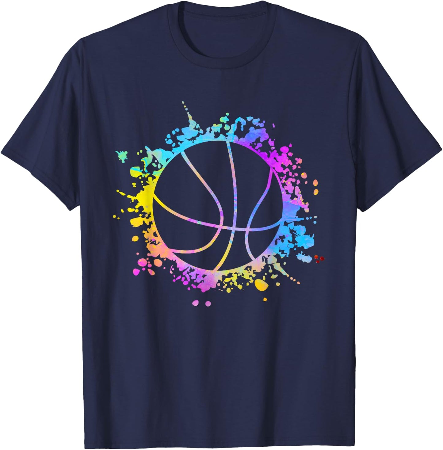 Basketball Colourful Splatters TeensBasket Ball Coaches T-Shirt - T-Shirt | Navy
