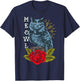 Meowl Cat and Owl Aesthetic Hybrid Animal Women Girls Kids T-Shirt - T-Shirt | Navy