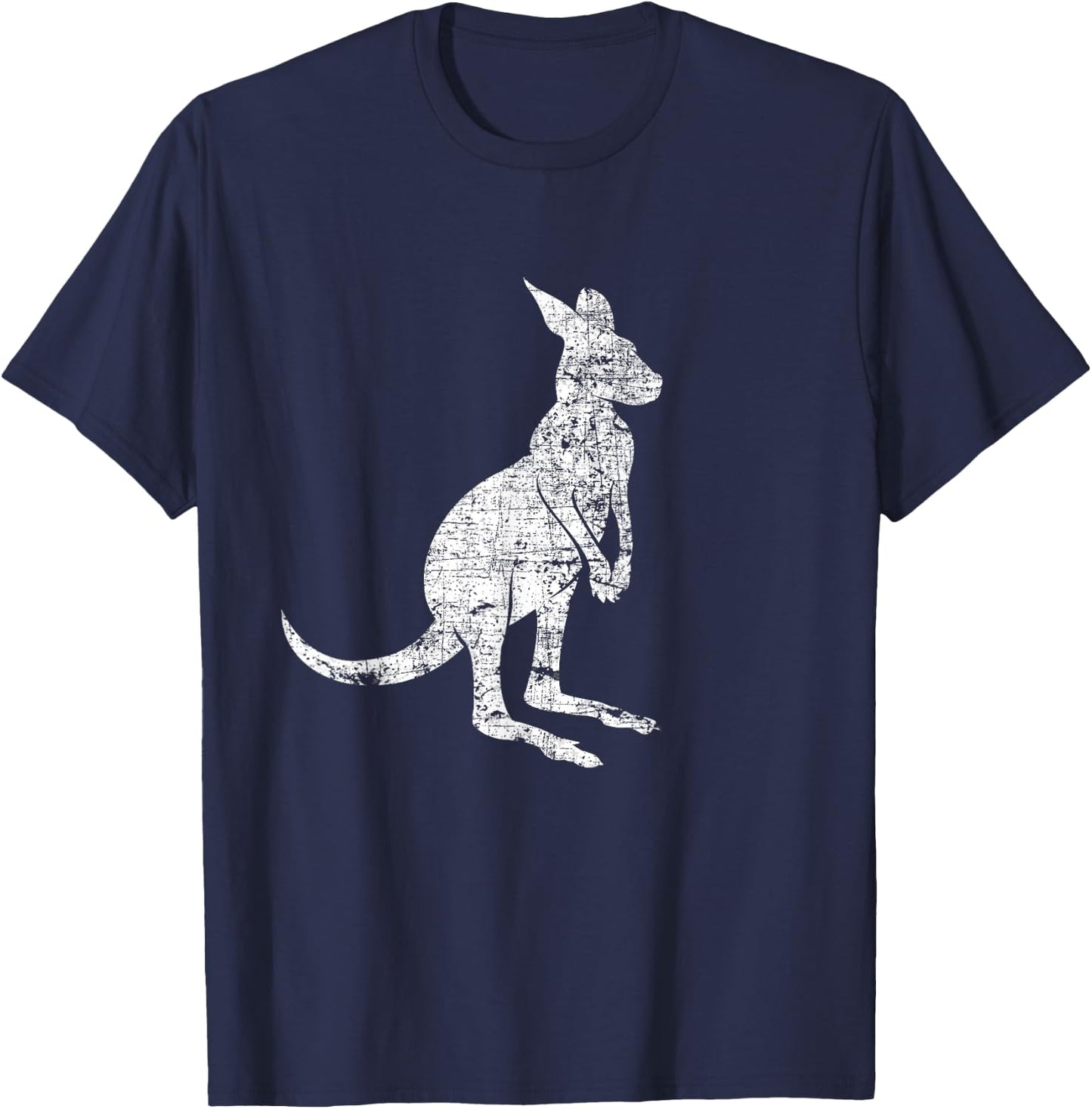 Vintage Kangaroo - Marsupial Zookeeper Safari Animal Lover T-Shirt - T-Shirt | Navy