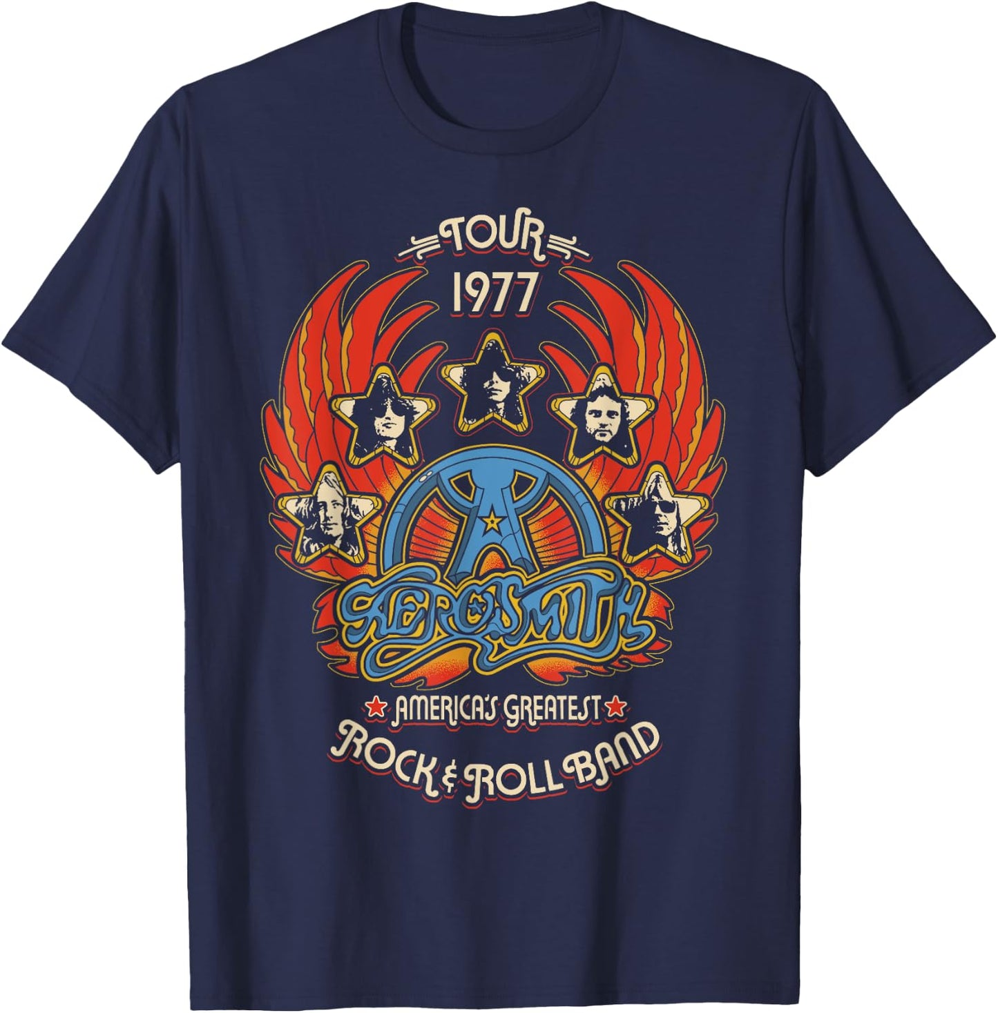 Aerosmith - Rock n Roll Band T-Shirt - T-Shirt | Navy