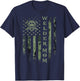 Vintage USA Camo Flag Proud Welder Mom Welding Silhouette T-Shirt - T-Shirt | Navy