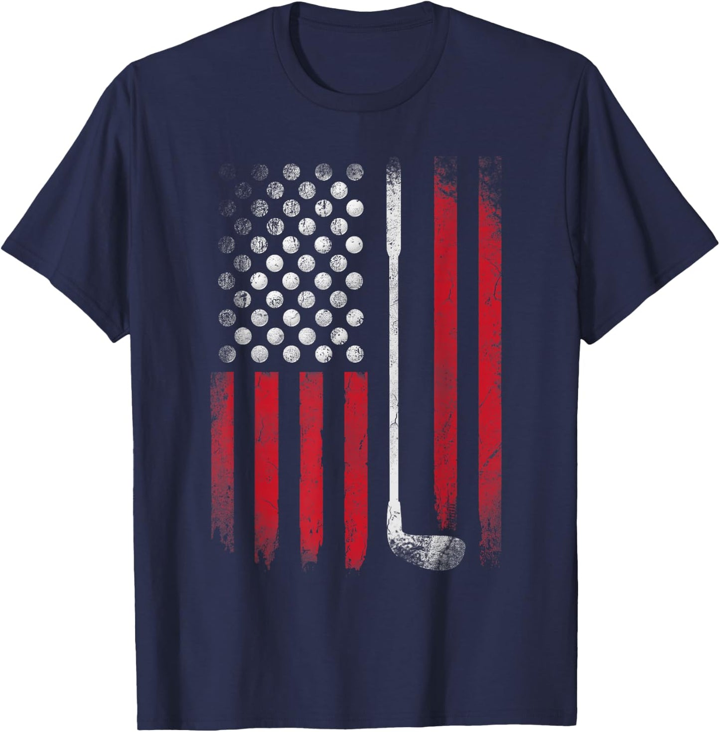 Funny American Flag Golf for Golfer T-Shirt - T-Shirt | Navy
