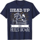 Horse Lover Equestrian Riding Head Up And Heels Down T-Shirt - T-Shirt | Navy