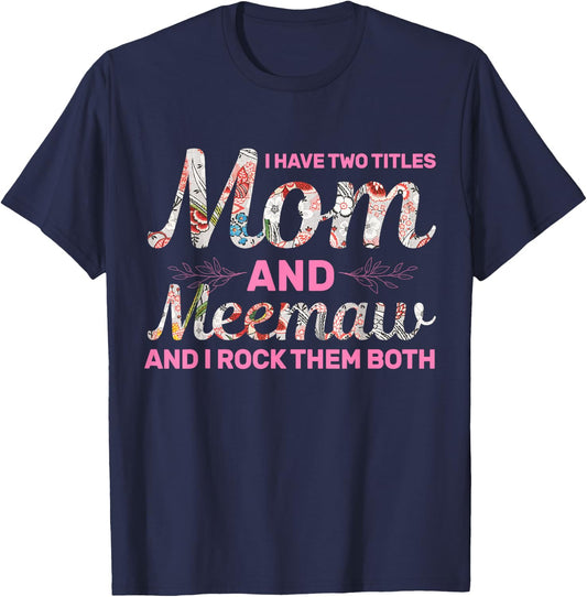 Women's Happiness Is Being A Meemaw Mother's Day Meemaw T-Shirt - T-Shirt | Navy
